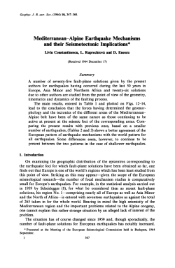 Mediterranean-Alpine Earthquake Mechanisms and their