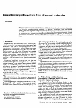 Spin polarized photoelectrons from atoms and