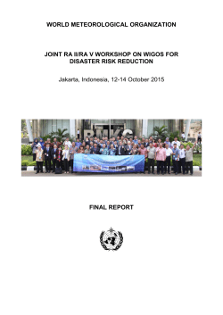 Joint RA II/RA V Workshop on WIGOS for Disaster Risk