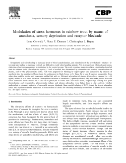 Modulation of stress hormones in rainbow trout by means of