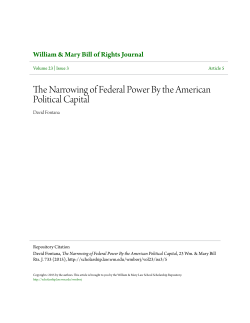 The Narrowing of Federal Power By the American Political Capital