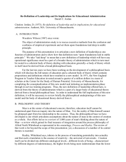 Re-Definition of Leadership and Its Implications for Educational