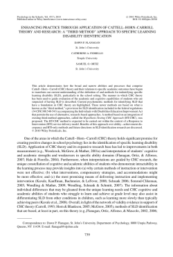 A third method approach to specific learning d