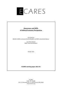 Awareness and AIDS: A Political Economy Perspective