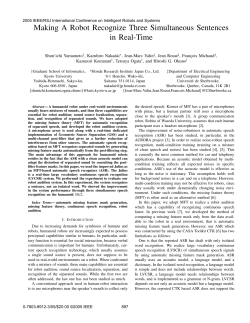 Making a robot recognize three simultaneous sentences in real-time