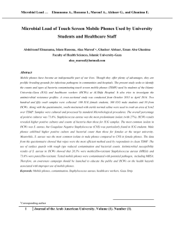 Microbial Load of Touch Screen Mobile Phones Used