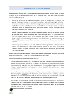 Measuring Social Value &ndash; An Overview