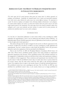 ambiguous law: the right to bargain for job security in