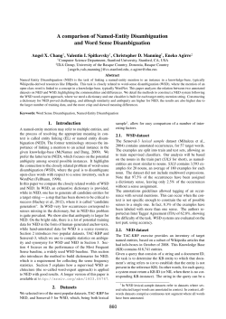 A comparison of Named-Entity Disambiguation and Word Sense