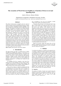 The Acoustics of Word Stress in English as a Function of Stress