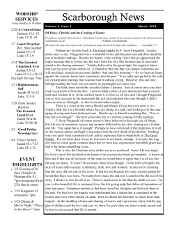 Scarborough News - Scarborough Presbyterian Church