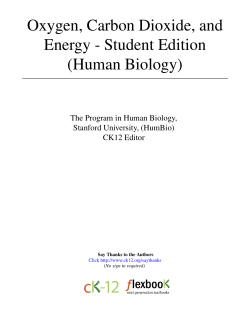 Oxygen, Carbon Dioxide, and Energy - Student Edition