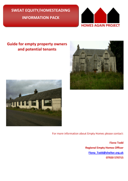 sweat equity/homesteading information pack