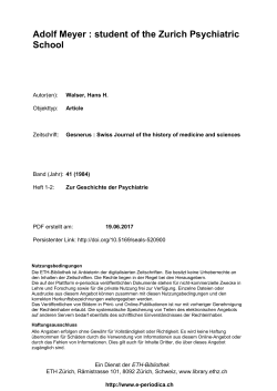 Adolf Meyer : student of the Zurich Psychiatric School - E