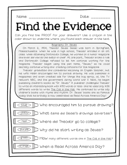 Dr Seuss Text Evidence