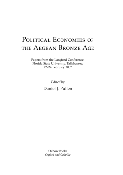 Political Economies of the Aegean Bronze Age