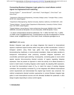 Connecting Boolean Integrase Logic gates to a novel