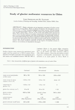 Study of glacier tneltwater resources in China
