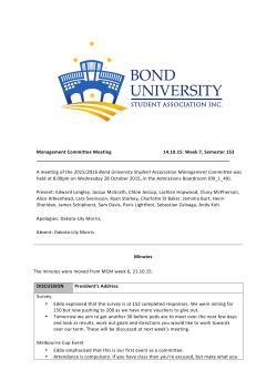 MCM Minutes - Bond University Student Association
