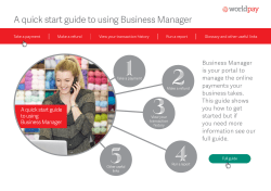 A quick start guide to using Business Manager - Support