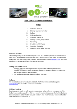 New GoCar Member Orientation Index