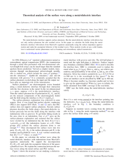 Theoretical analysis of the surface wave along a metal