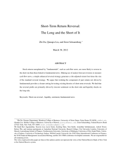 Short-Term Return Reversal: The Long and the Short of It