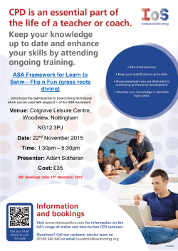 ASA Framework for Learn to Swim – Flip n Fun (grass roots diving