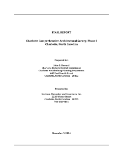 FINAL REPORT Charlotte Comprehensive Architectural Survey