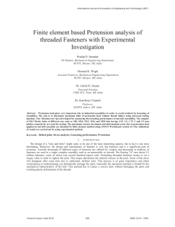 Finite element based Pretension analysis of threaded