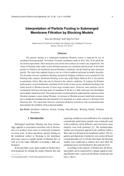Interpretation of Particle Fouling in Submerged Membrane Filtration