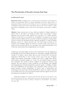 The Privatization of Security: Lessons from Iraq
