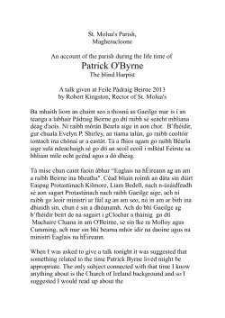 The Parish in the lifetime of Patrick Byrne