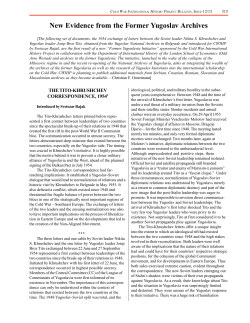 New Evidence from the Former Yugoslav Archives