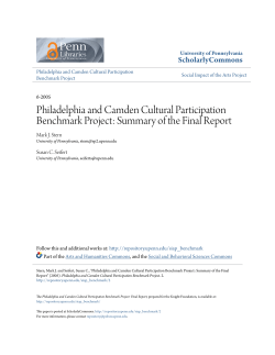 Philadelphia and Camden Cultural Participation Benchmark Project