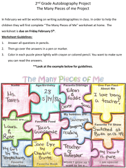 2nd Grade Autobiography Project The Many Pieces of me Project