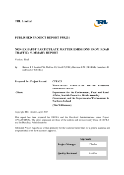 Non-Exhaust Particulate Matter Emissions From Road Traffic - UK-Air