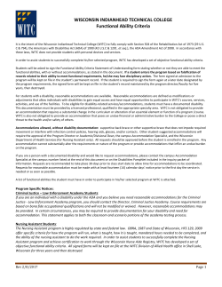 Functional Ability Statement of Understanding