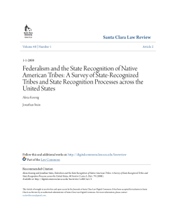 Federalism and the State Recognition of Native American Tribes: A