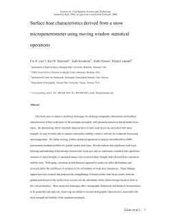 Surface hoar characteristics derived from a snow micropenetrometer