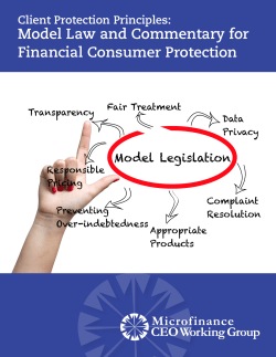 Model Law and Commentary for Financial Consumer Protection