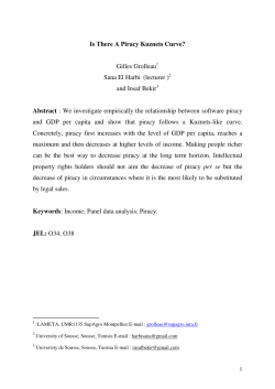 Is There A Piracy Kuznets Curve? Gilles Grolleau Sana El Harbi