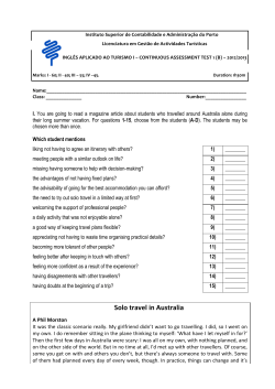 Solo travel in Australia