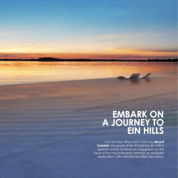 EMBARK ON A JOURNEY TO EIN HILLS