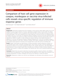 Comparison of host cell gene expression in cowpox