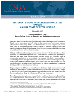 TESTIMONY - Center for Strategic and Budgetary Assessments