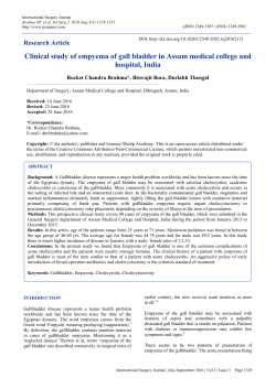 Clinical study of empyema of gall bladder in Assam medical college