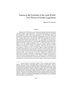 Tunisia at the Forefront of the Arab World: Two Waves of Gender