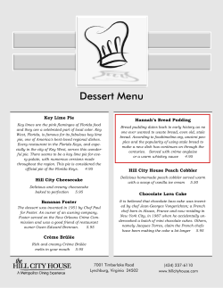 Menu - Hill City House