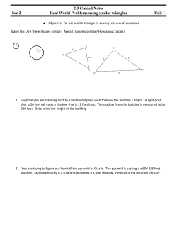 Sec 2 2.3 Guided Notes Real World Problems using similar triangles